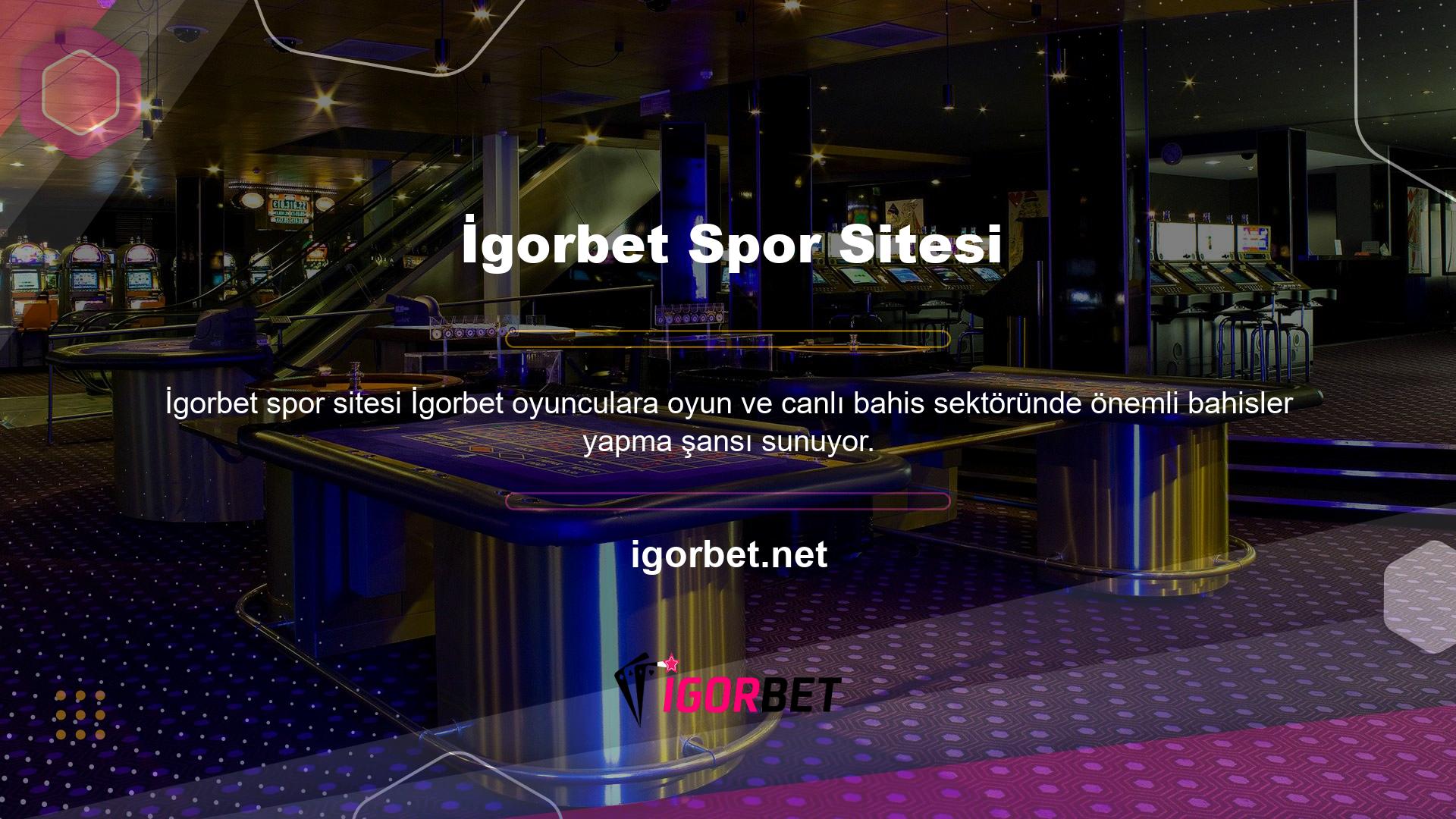 Ayrıca İgorbet canlı casino sitesinde en yüksek sanal bahislerin olduğu sanal bahis kategorilerine de ulaşabilirsiniz